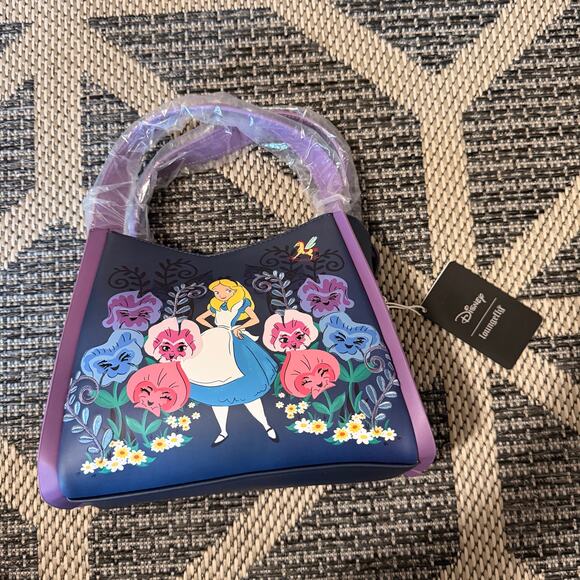 Loungefly Disney Alice in Wonderland Alice & Flowers Convertible Purse - Picture 2 of 8